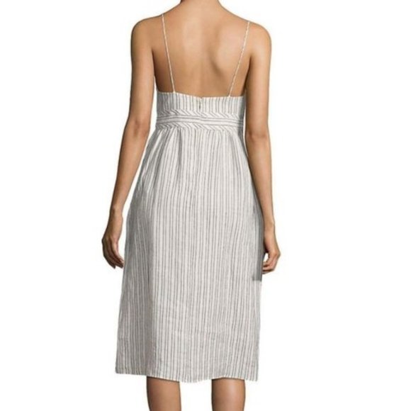 Theory "Melaena B" Narrow Stripe Linen Dress - Picture 2 of 8